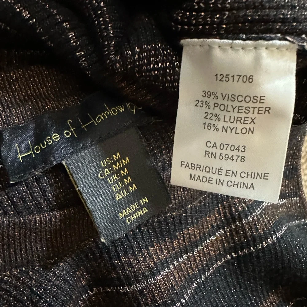 House of Harlow 1960 Black and Brown Striped Midi Dress - Picture 3 of 5